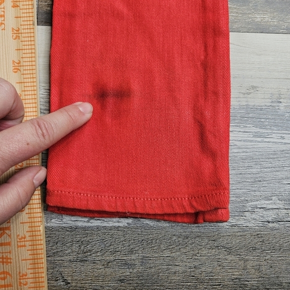 Helmut Lang Waxed Denim Jegging Red Size 28 - Picture 8 of 14